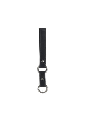 LEATHER STRAP CARD HOLDER / BLK
