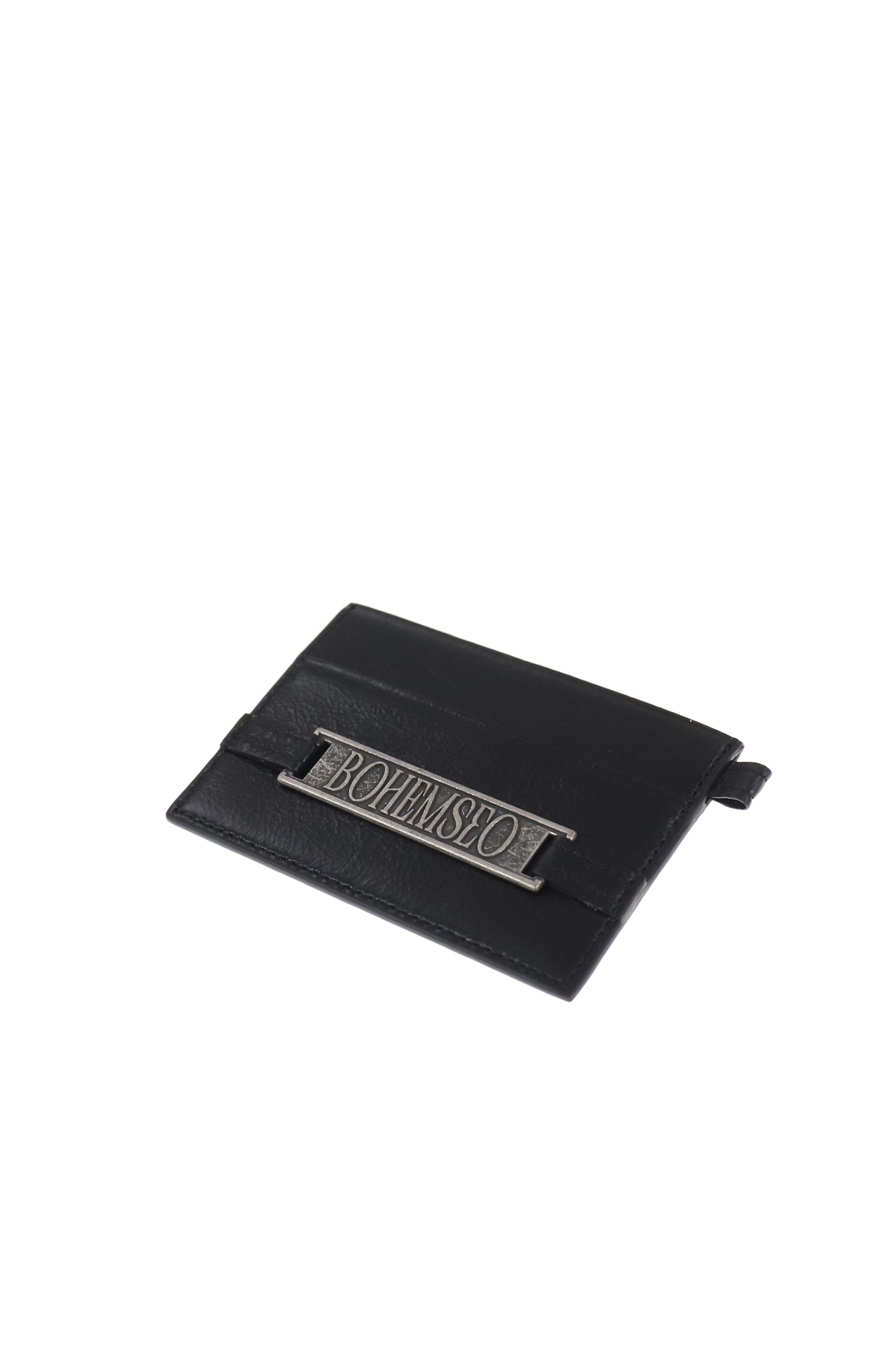 LEATHER STRAP CARD HOLDER / BLK