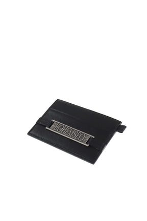 LEATHER STRAP CARD HOLDER / BLK