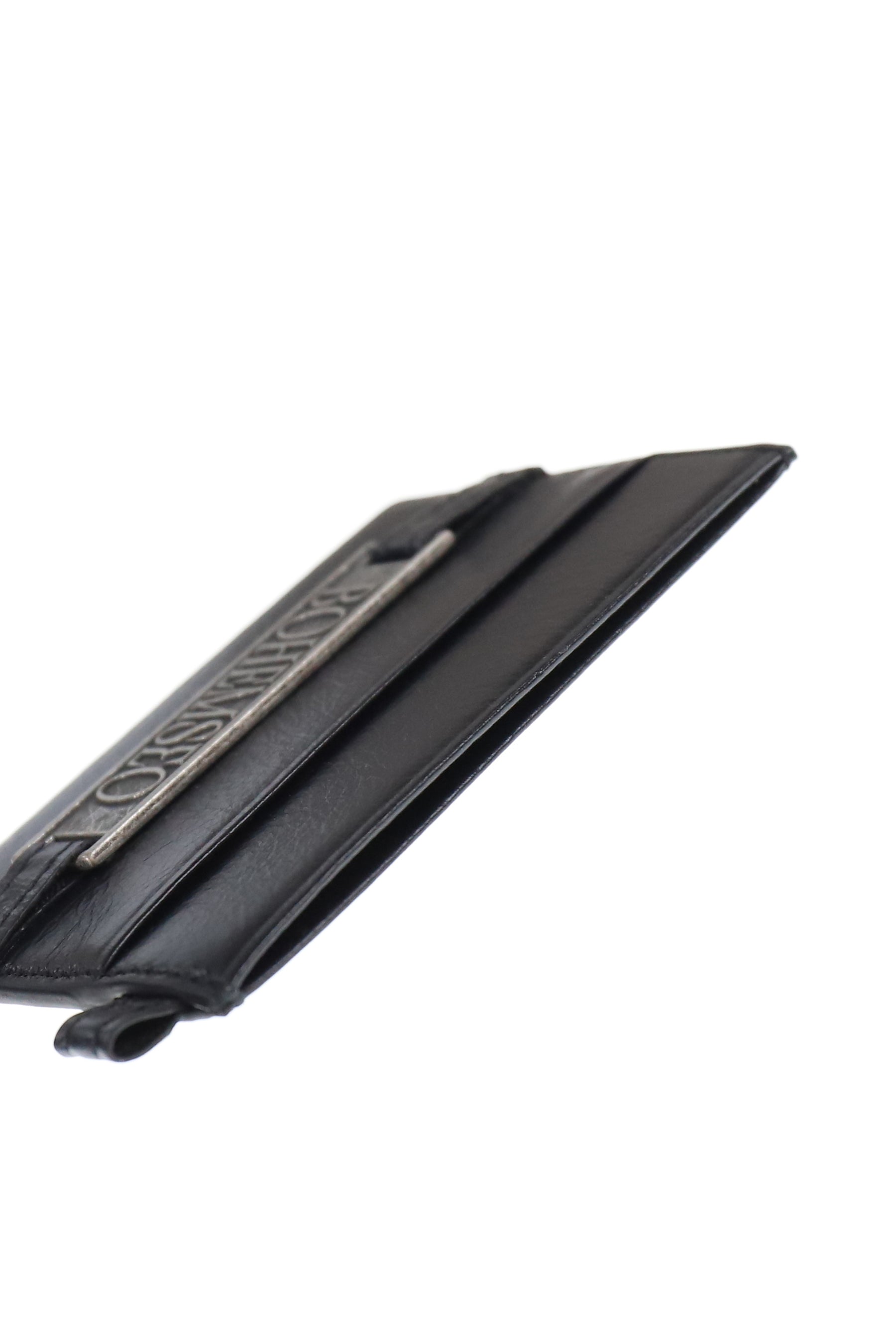 LEATHER STRAP CARD HOLDER / BLK