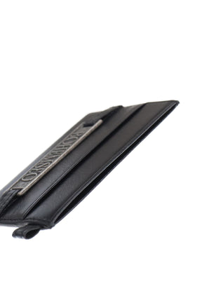 LEATHER STRAP CARD HOLDER / BLK