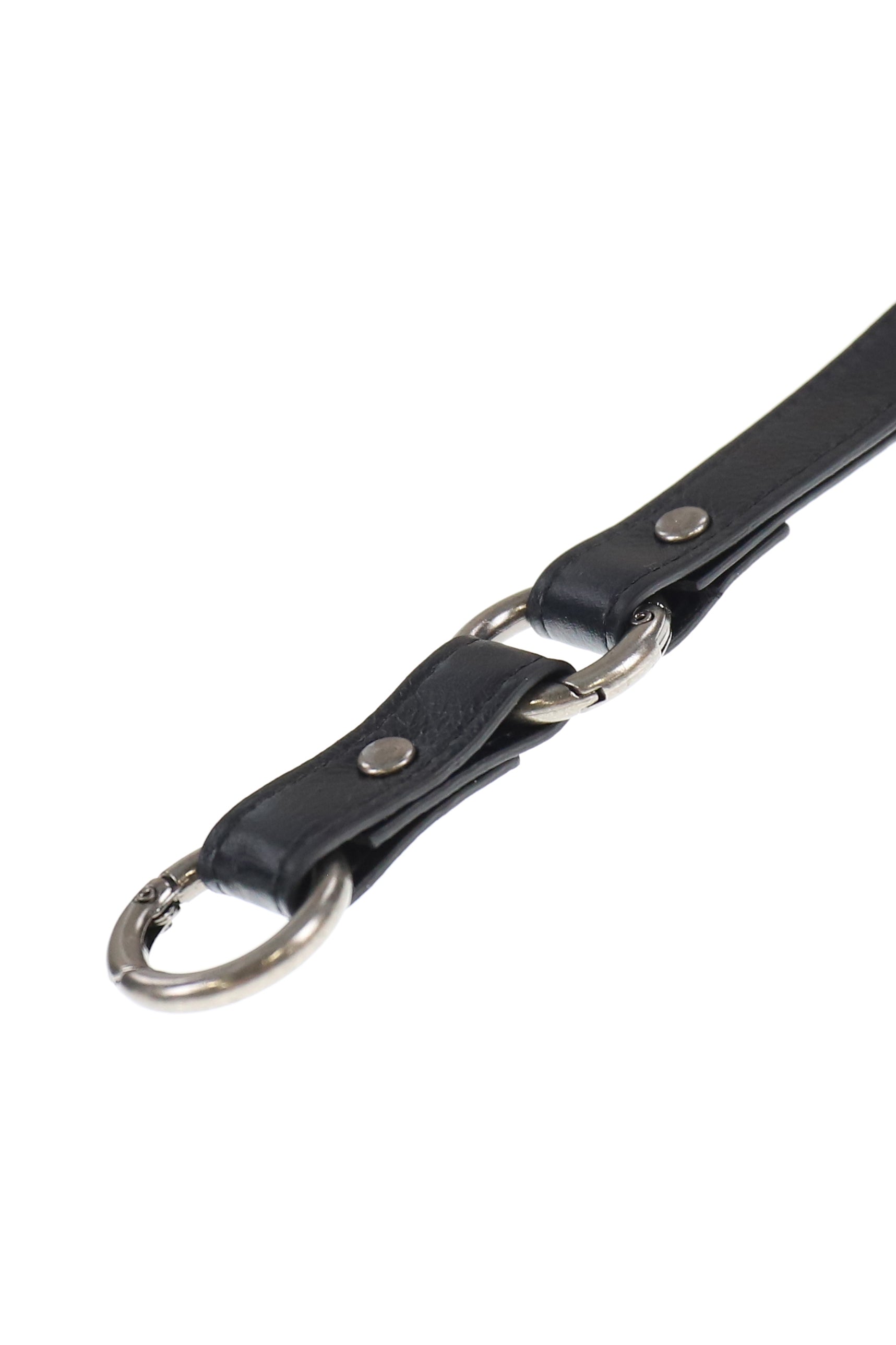 LEATHER STRAP CARD HOLDER / BLK