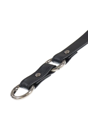LEATHER STRAP CARD HOLDER / BLK
