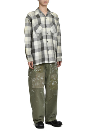 PAINT STAINED USMC P-44 HBT TROUSERS / PAINT STAINED OD