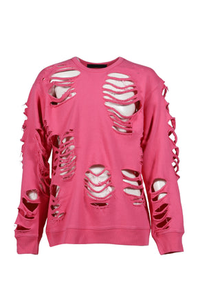 DISTRESSED CREWNECK / PNK