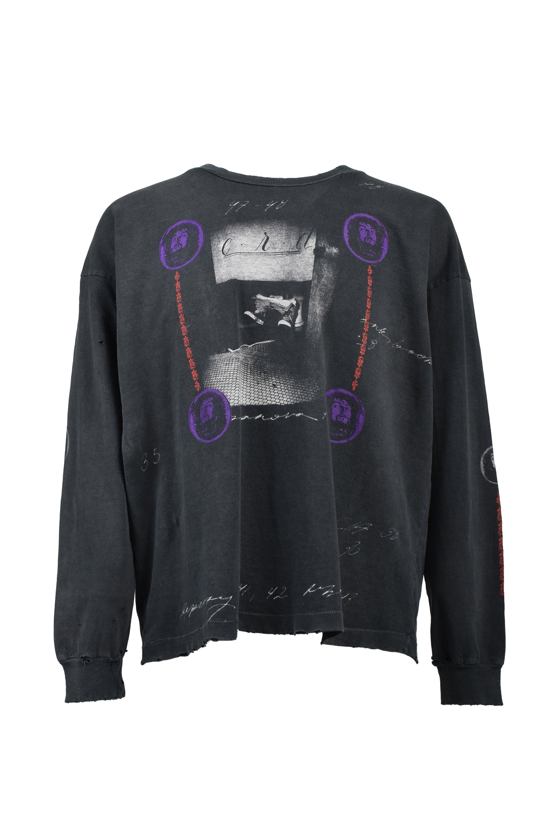 BATHROOM STALL LS T-SHIRT / VINTAGE BLK