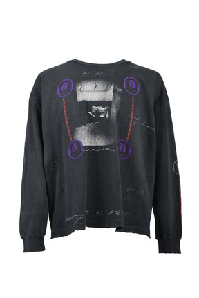 BATHROOM STALL LS T-SHIRT / VINTAGE BLK