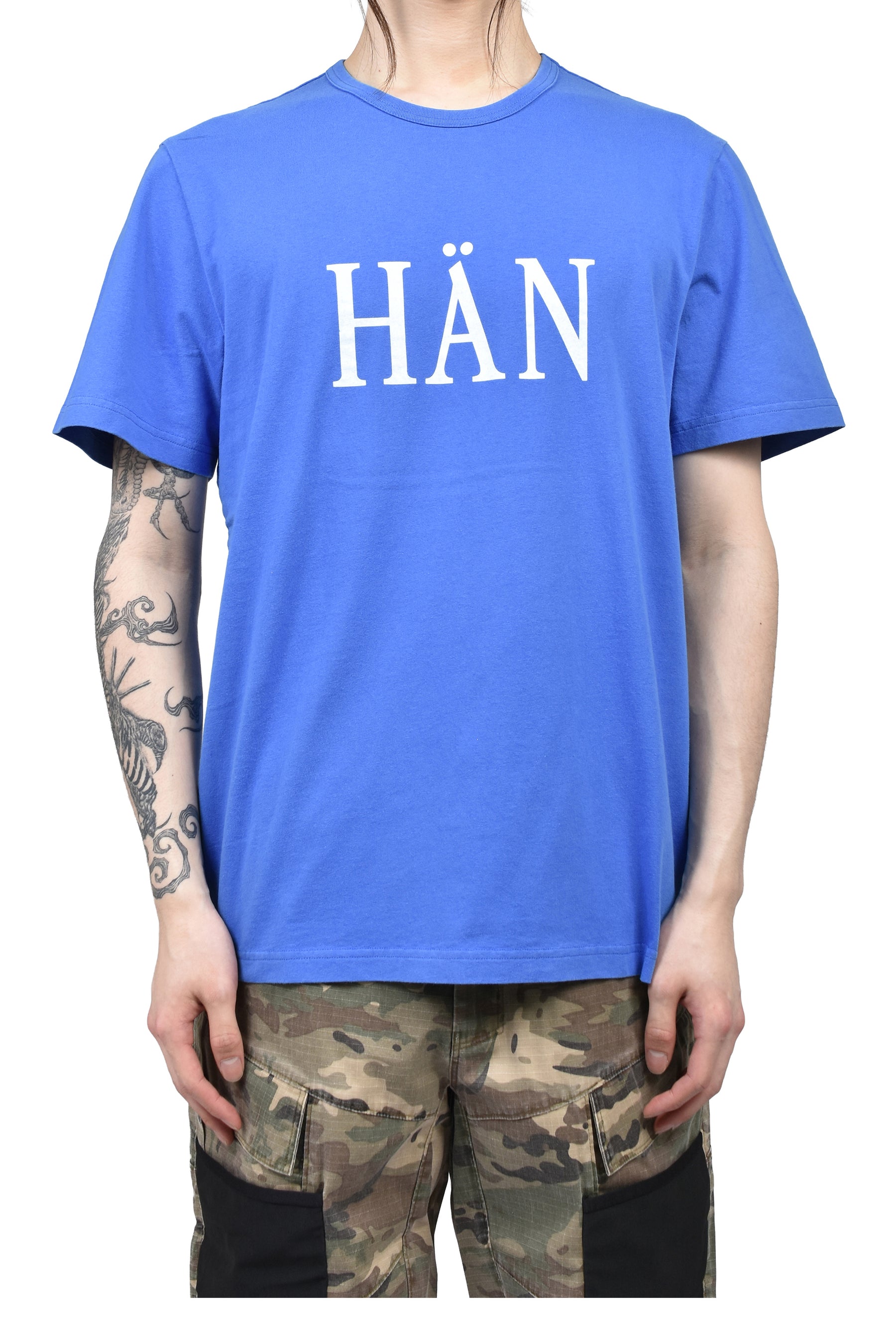 OVERDYE BLUE MELANGE T SHIRT / BLU