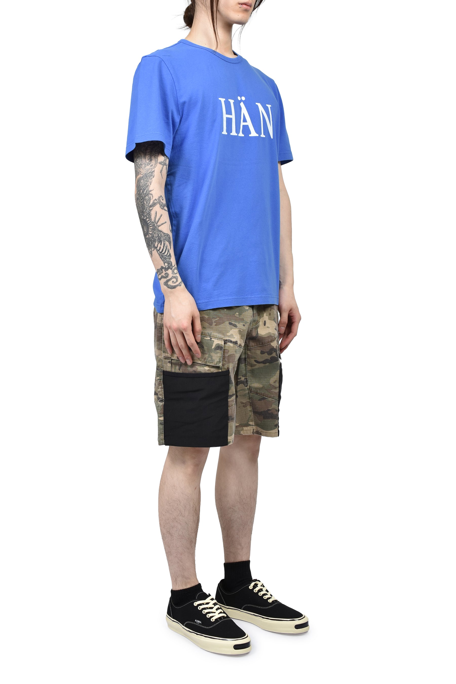 OVERDYE BLUE MELANGE T SHIRT / BLU