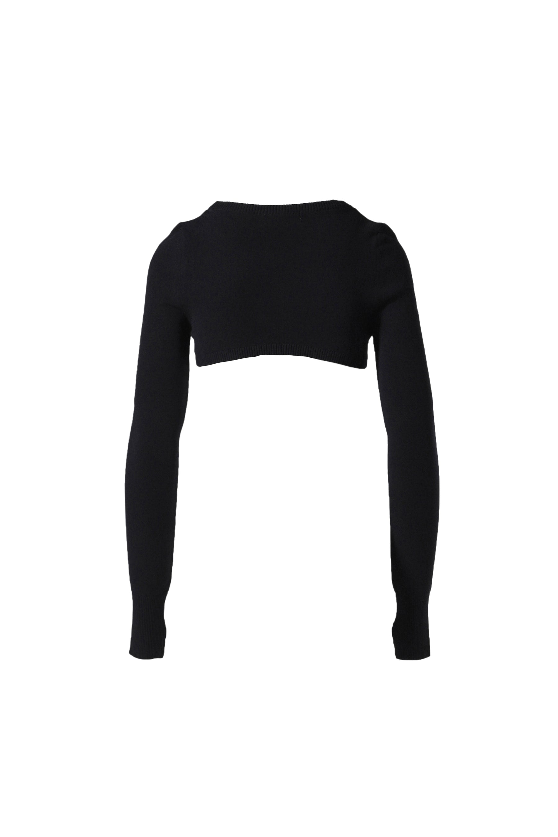 MOON LOGO KNIT ULTRA CROPPED SWEATER / BLK