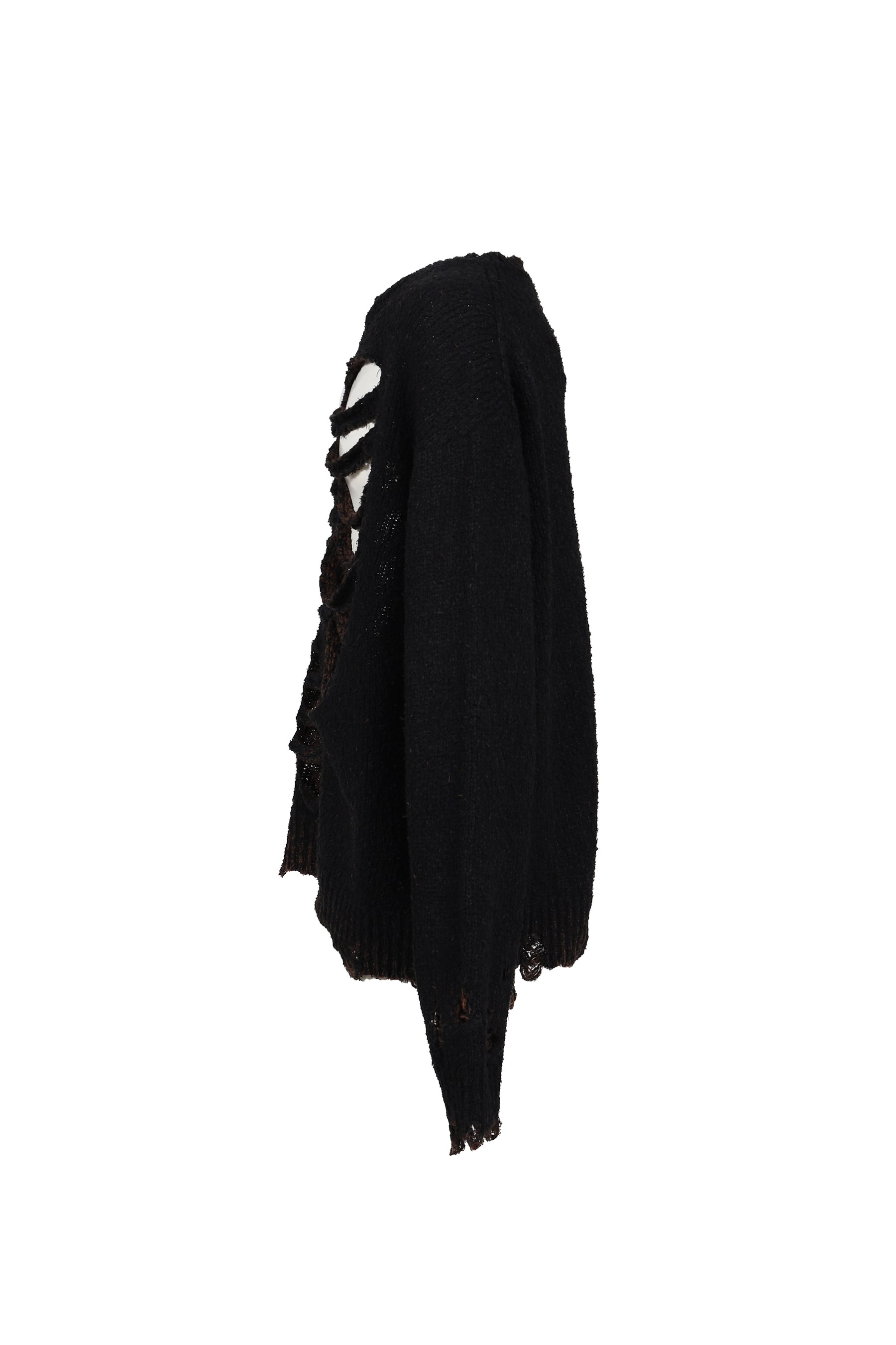 RIB & SPINE KNIT PULLOVER / BLK