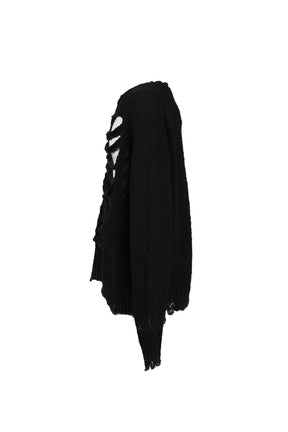 RIB & SPINE KNIT PULLOVER / BLK