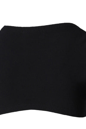 MOON LOGO KNIT ULTRA CROPPED SWEATER / BLK