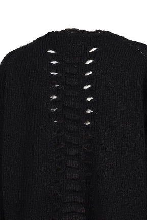 RIB & SPINE KNIT PULLOVER / BLK