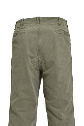 M43 HBT COMBAT TROUSERS / OD REPAIRED