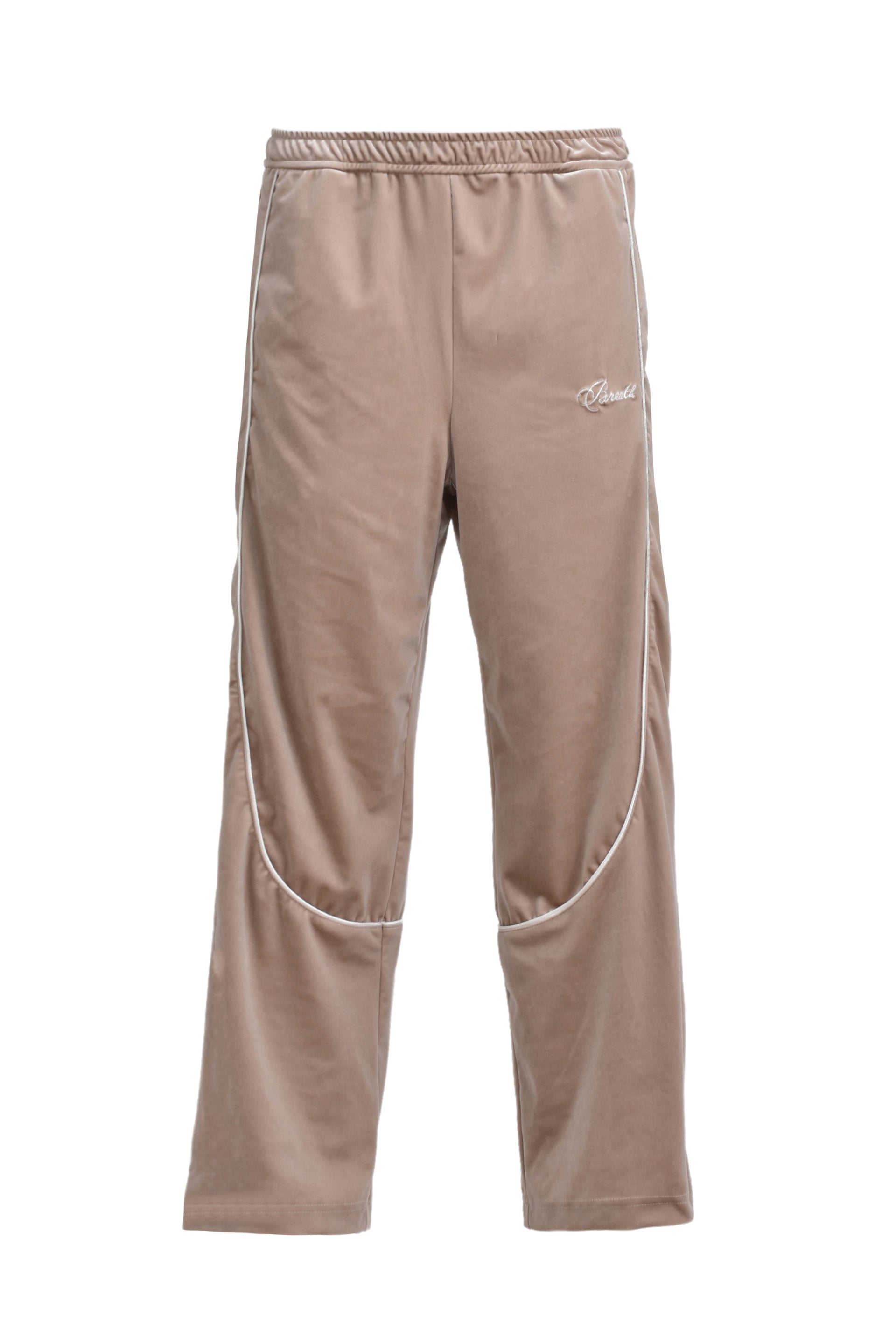 BREATH SCRIPT LOGO PIPING VELOR TRACK PANTS / BEI