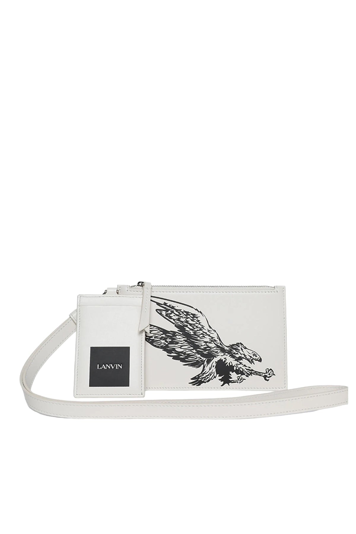 DOUBLE POUCH WITH EAGLE PRINT / WHT