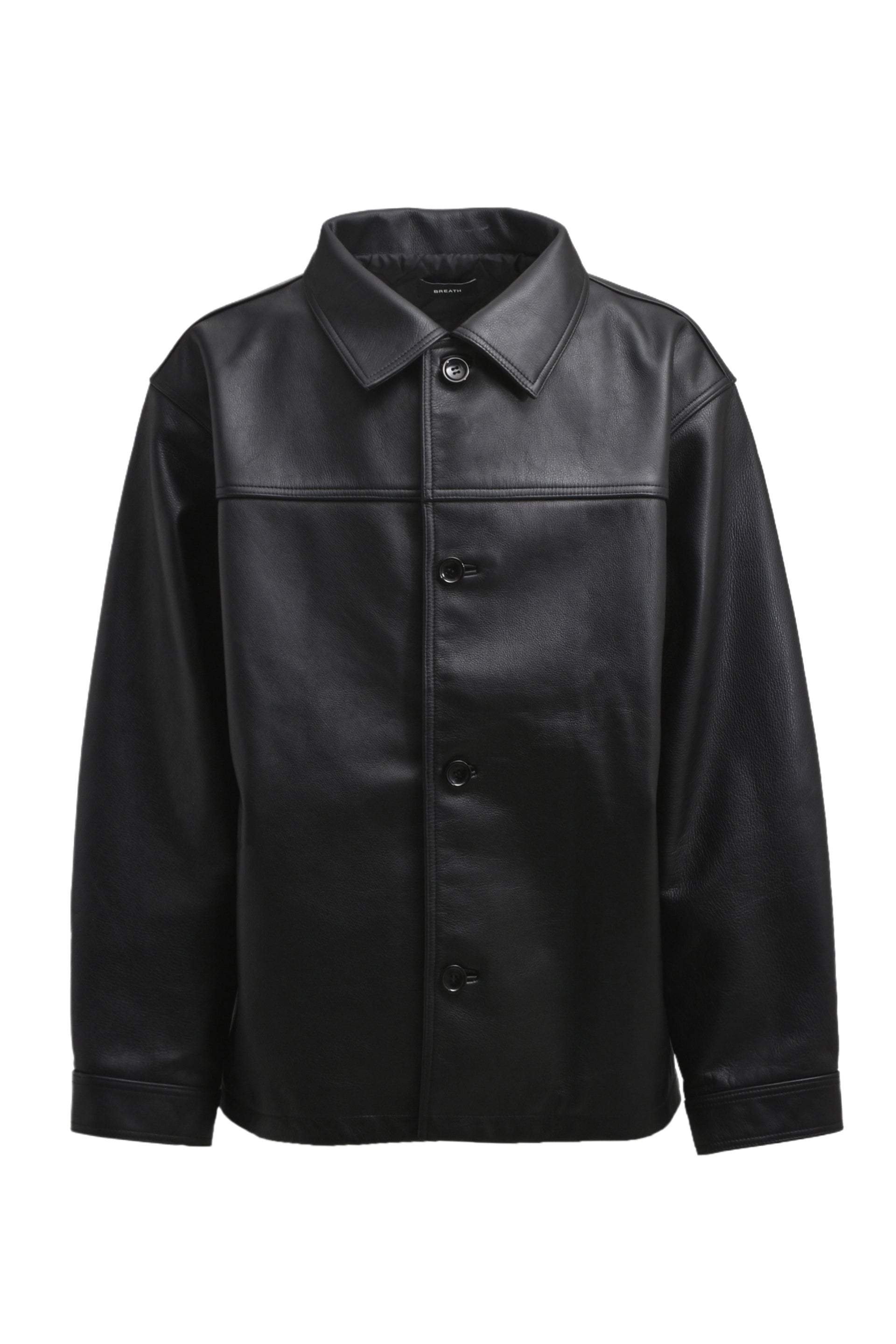 BREATH NEWRICH LEATHER MIDDLE JACKET / BLK