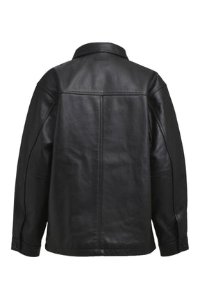 NEWRICH LEATHER MIDDLE JACKET / BLK