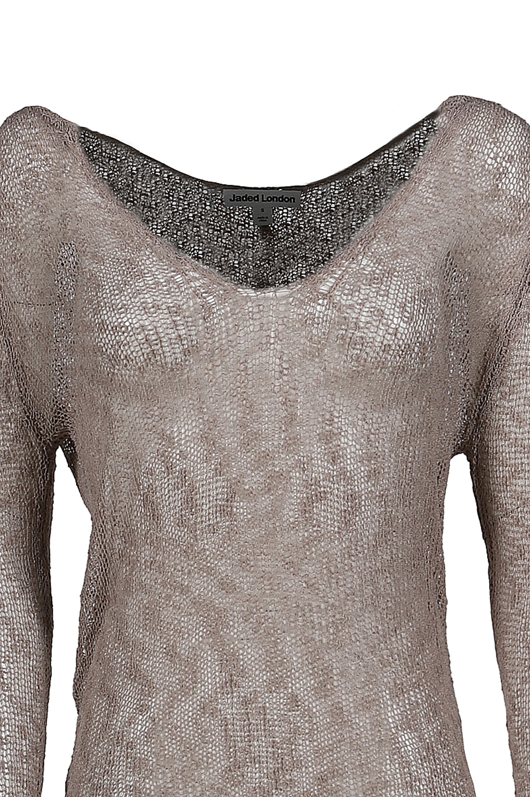 KNITTED LONGSLEEVE HOODED TOP / ECRU 