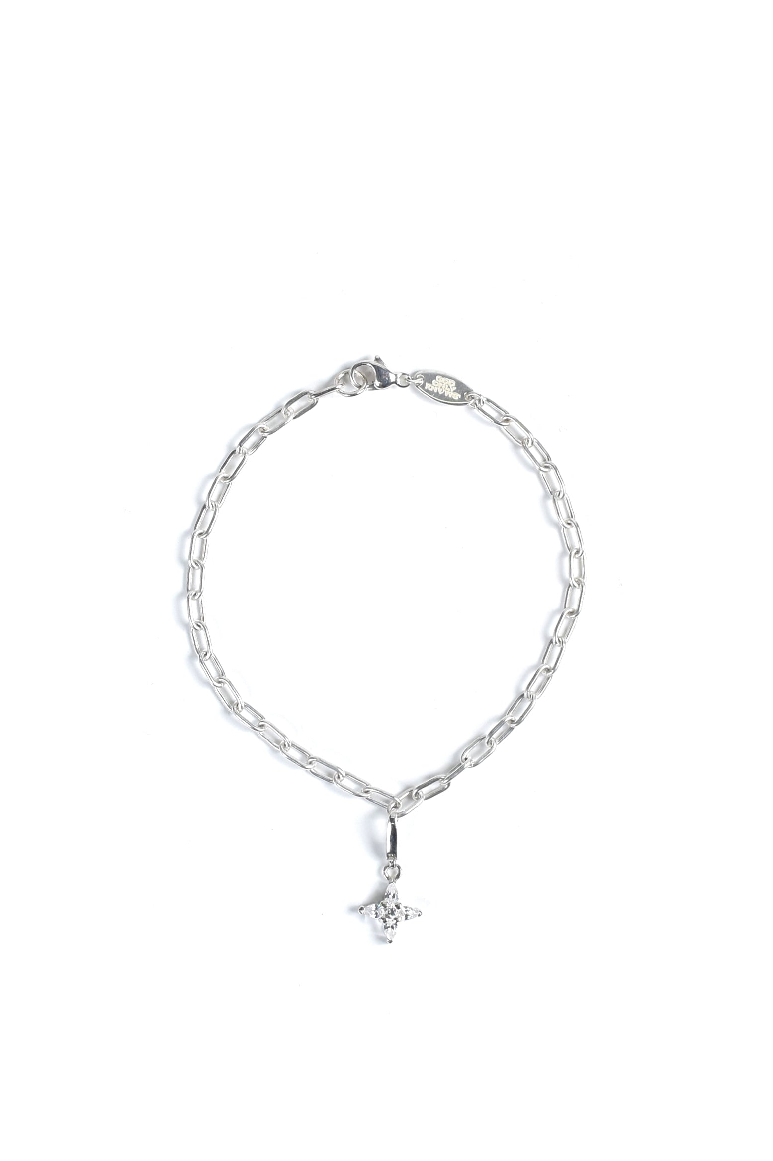 TEAR CROSS BRACELET / SIL