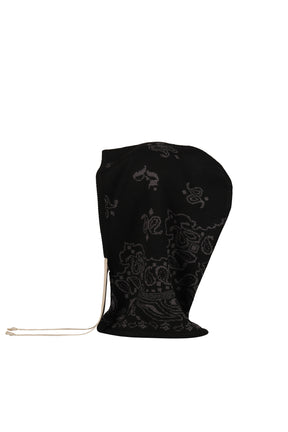 PAISLEY KNIT HOOD BALACLAVA / BLK GRY