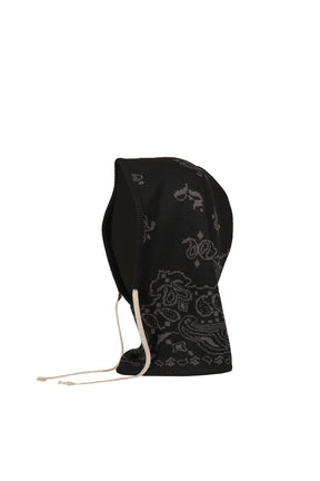 PAISLEY KNIT HOOD BALACLAVA / BLK GRY