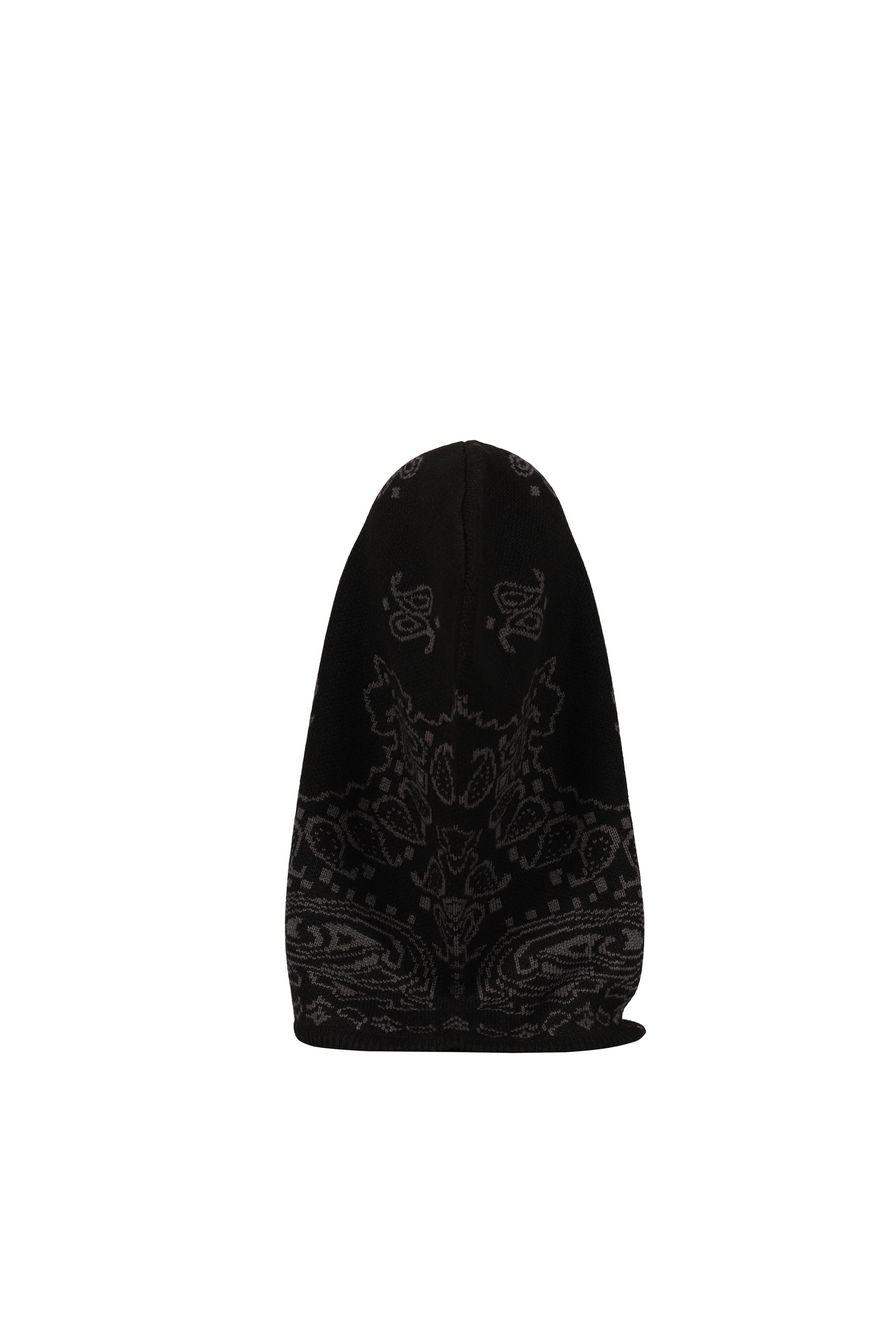 PAISLEY KNIT HOOD BALACLAVA / BLK GRY