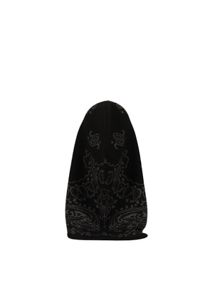 PAISLEY KNIT HOOD BALACLAVA / BLK GRY