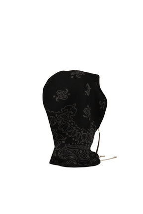 PAISLEY KNIT HOOD BALACLAVA / BLK GRY