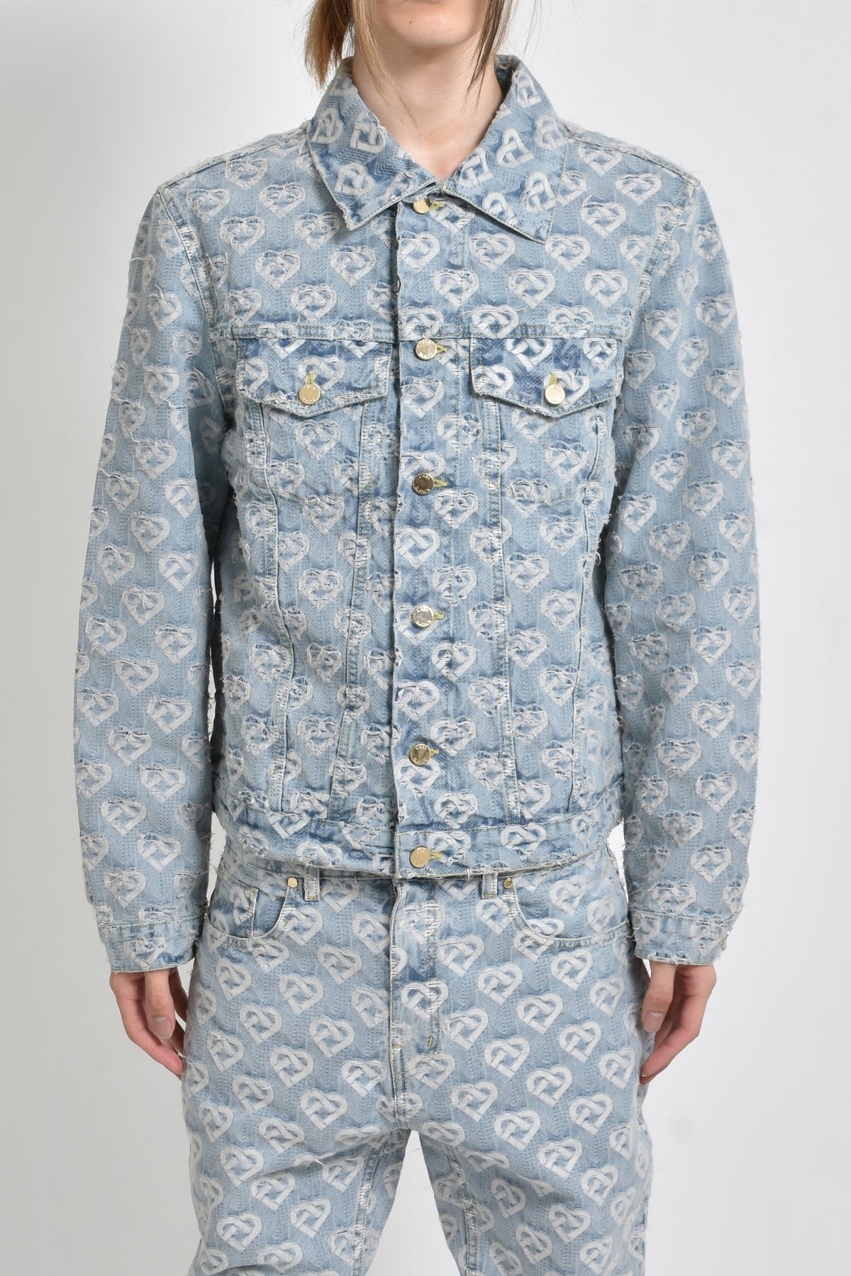 JACQUARD DENIM JACKET / WASHED IND