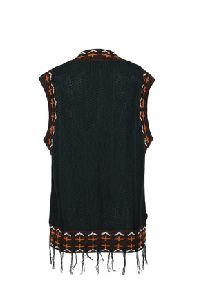 KNIT VEST / GRN NIGHT 