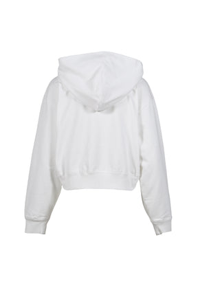 HOMERUN CROPPED ZIP HOODIE / WHT 
