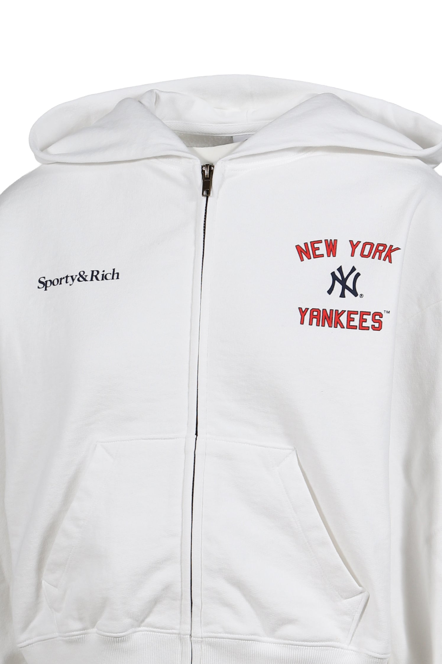 HOMERUN CROPPED ZIP HOODIE / WHT 