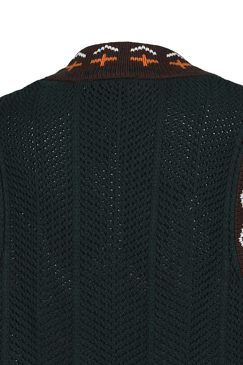 KNIT VEST / GRN NIGHT 