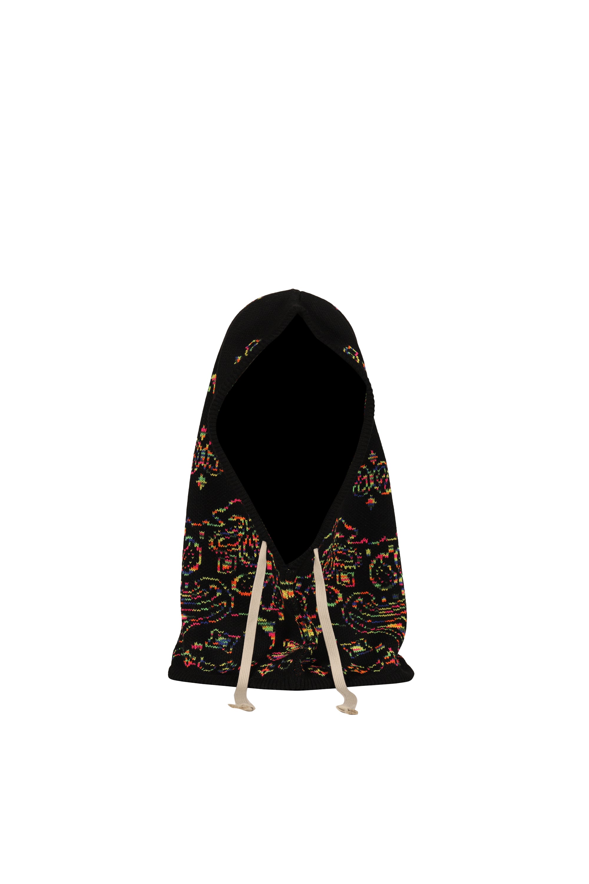 【jun/nakayama】 nubianで購入 (BADHOP jojo着用) JUN/NAKAYAMA ジュンナカヤマ FW25 PAISLEY KNIT HOOD BALACLAVA / BLK
