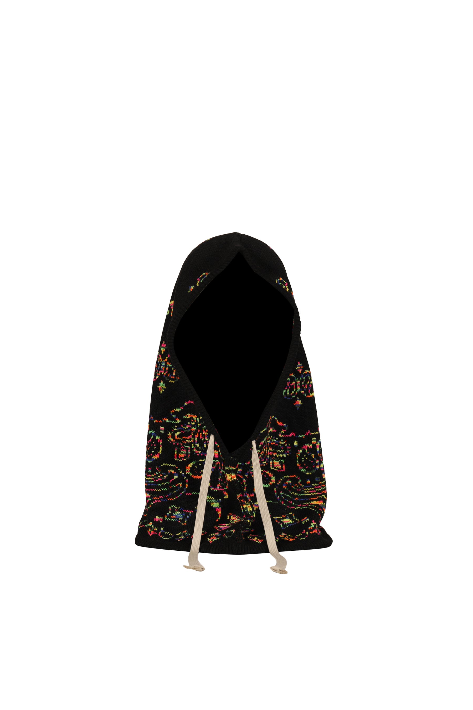 PAISLEY KNIT HOOD BALACLAVA / BLK MIX 