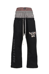 RETRO 3 LAYERED SWEATPANTS / BLK