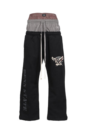 RETRO 3 LAYERED SWEATPANTS / BLK