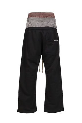 RETRO 3 LAYERED SWEATPANTS / BLK