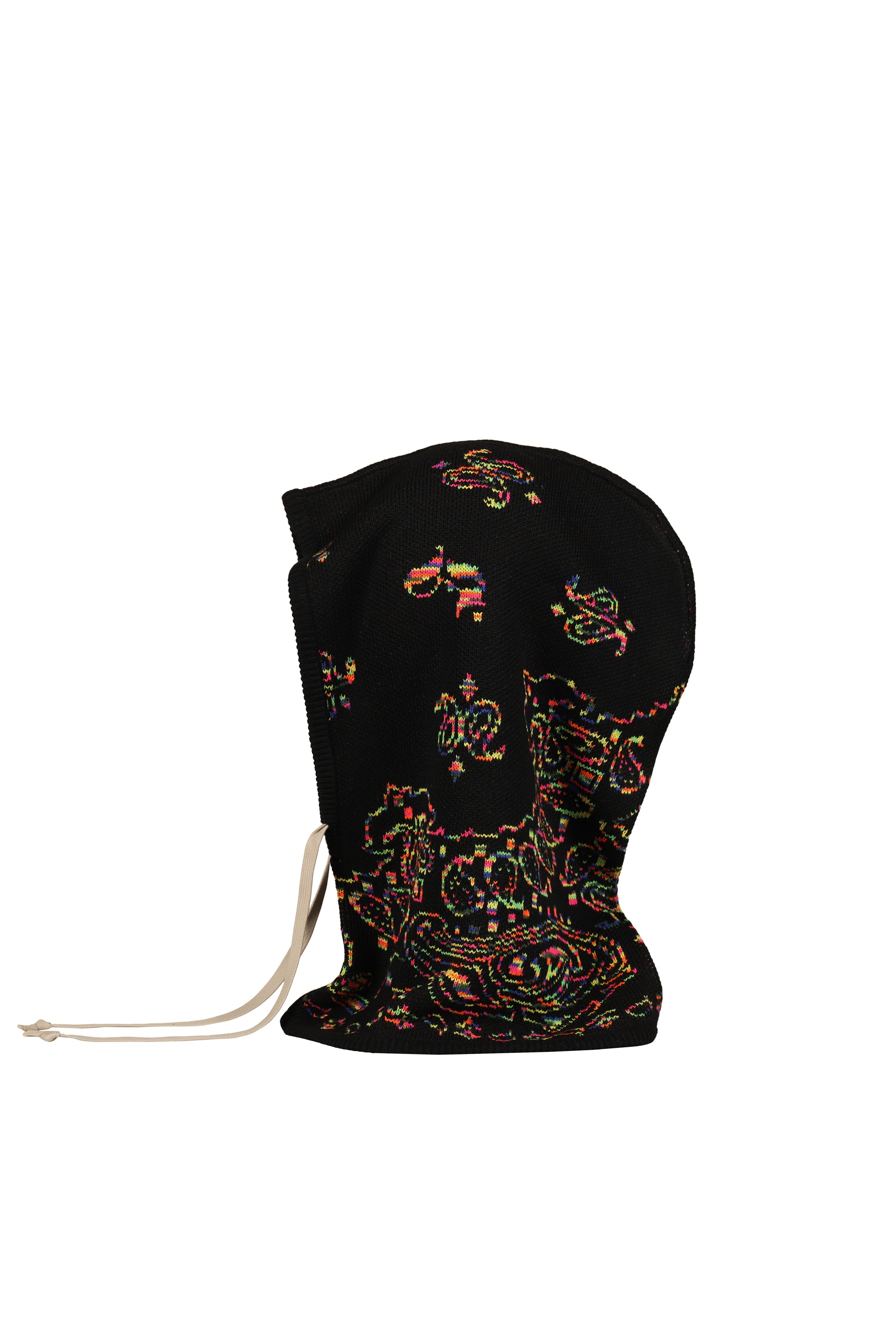 JUN NAKAYAMA バラクラバ JUN/NAKAYAMA ジュンナカヤマ FW25 PAISLEY KNIT HOOD BALACLAVA / BLK