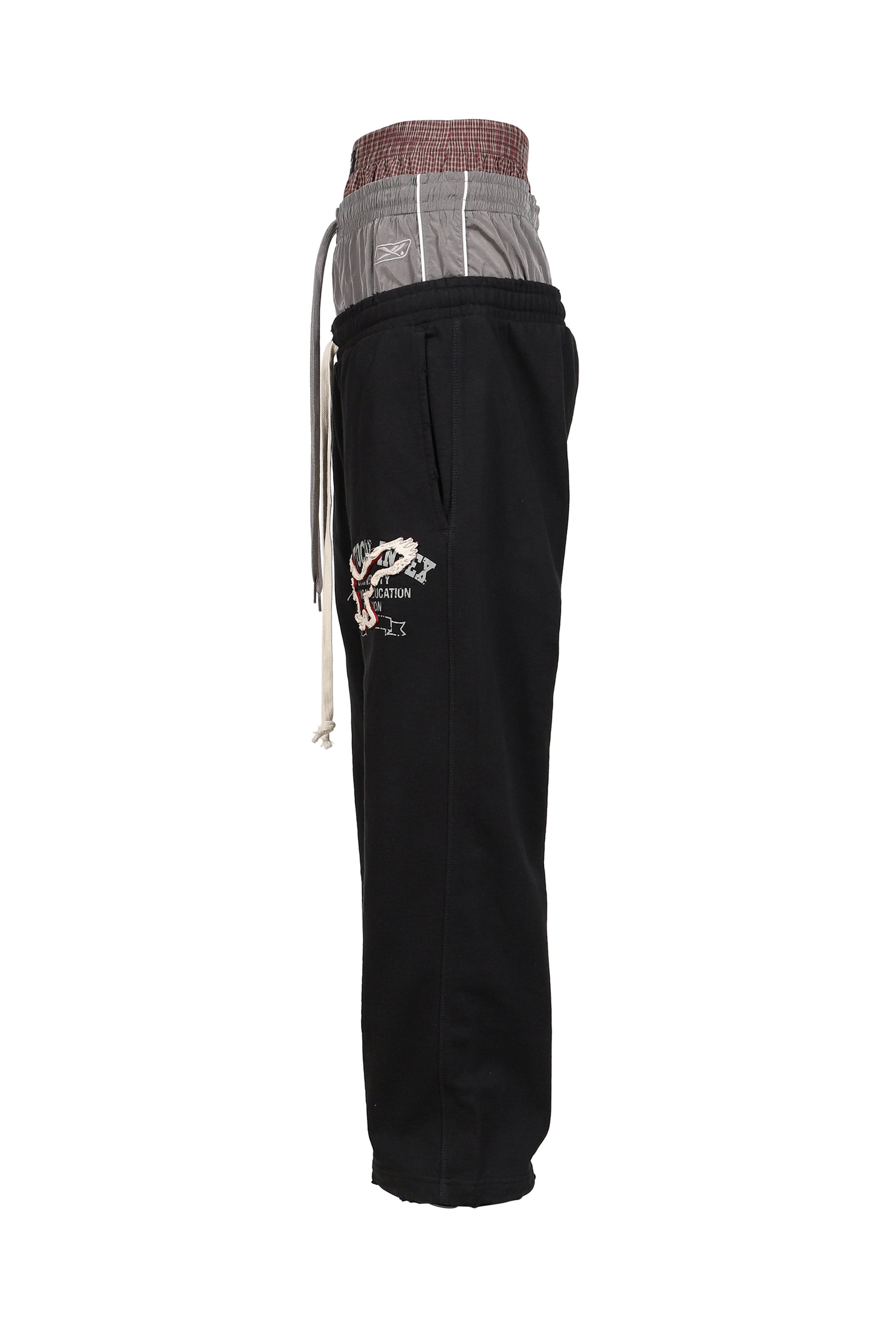 RETRO 3 LAYERED SWEATPANTS / BLK