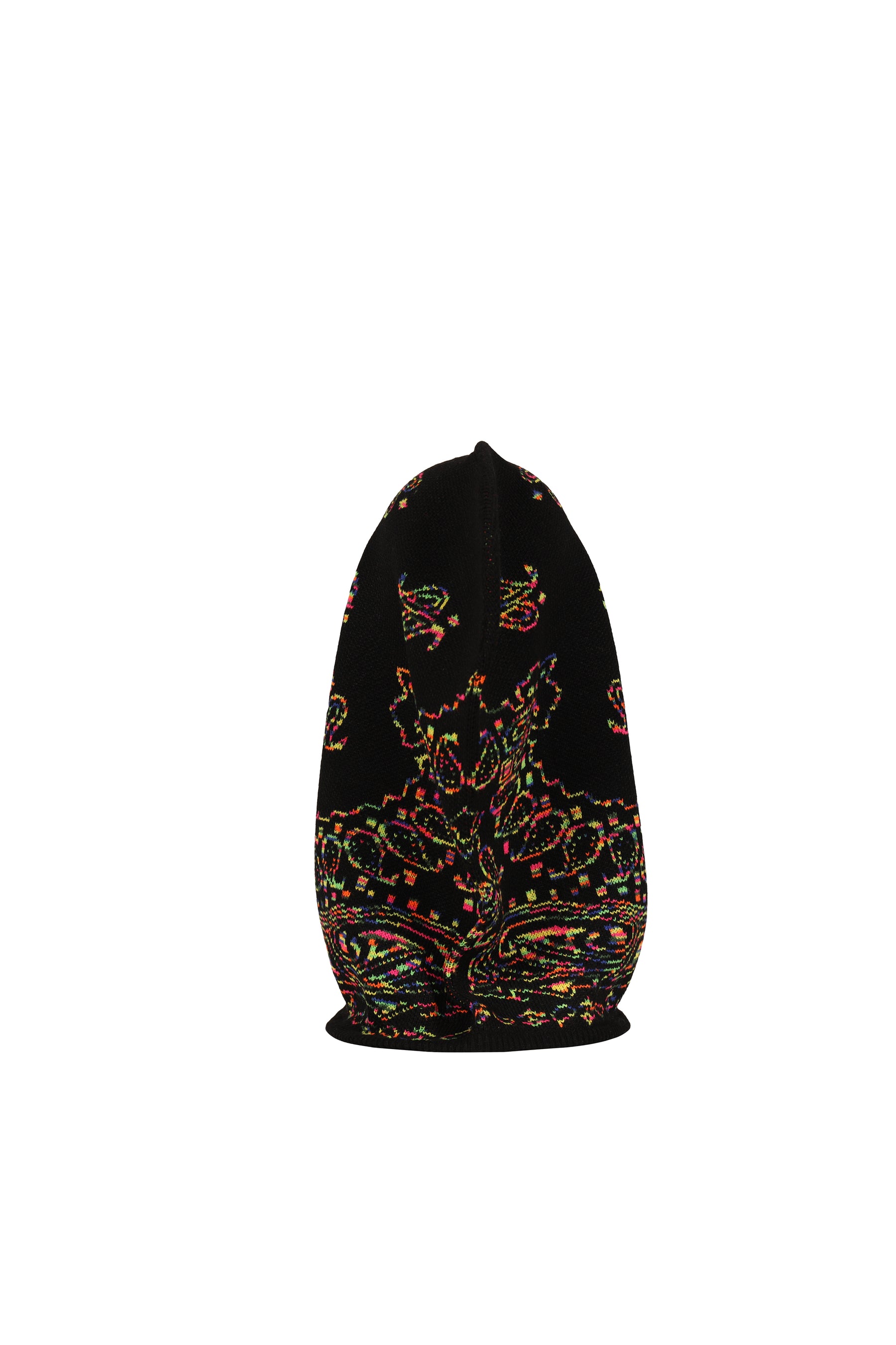 PAISLEY KNIT HOOD BALACLAVA / BLK MIX 