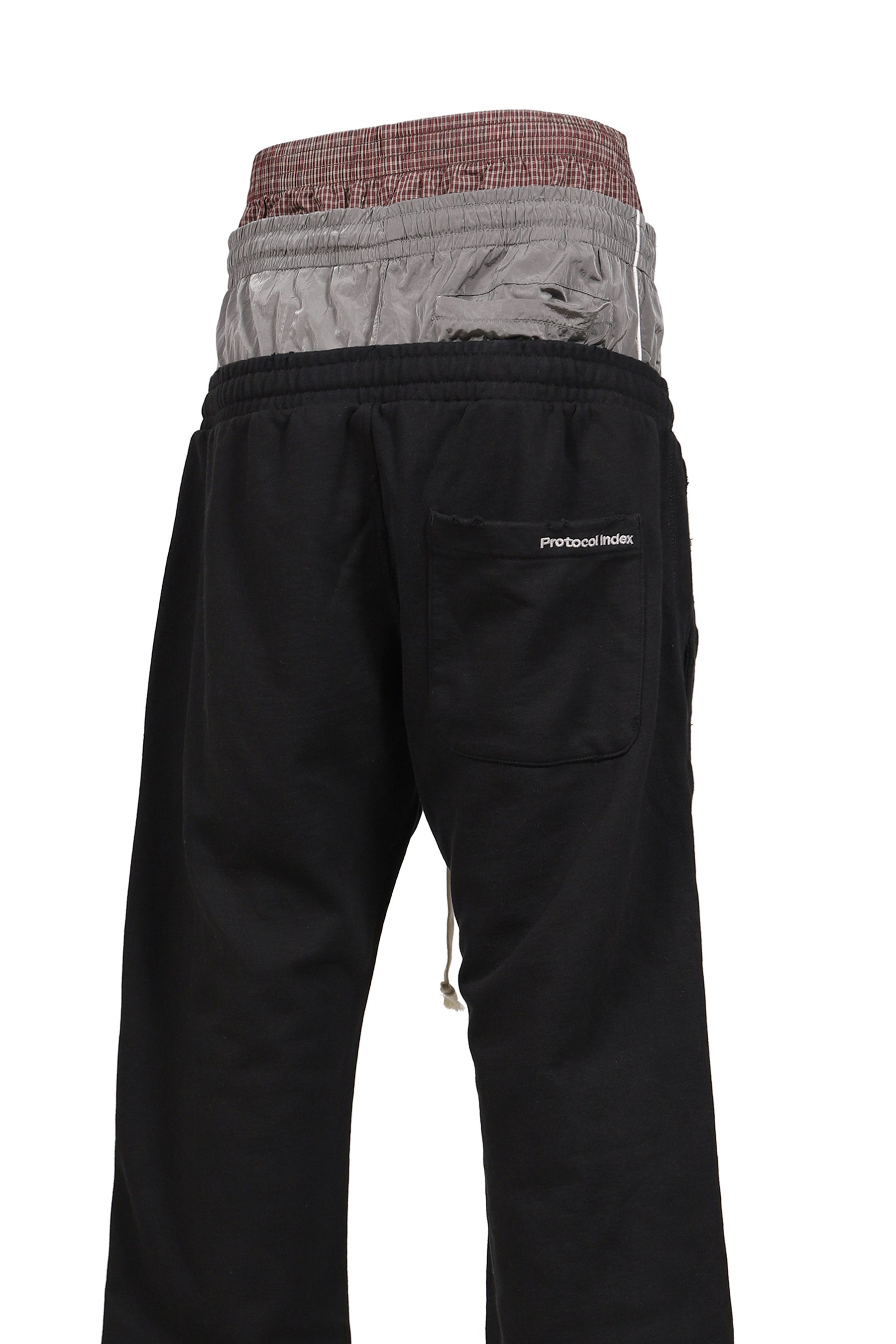 RETRO 3 LAYERED SWEATPANTS / BLK