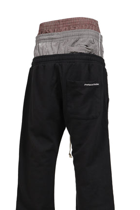 RETRO 3 LAYERED SWEATPANTS / BLK