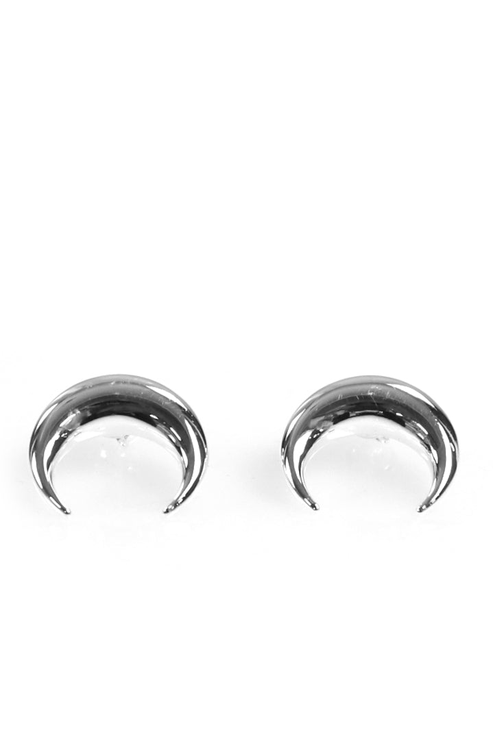 SILVER PLATED MOON STUDS / SIL