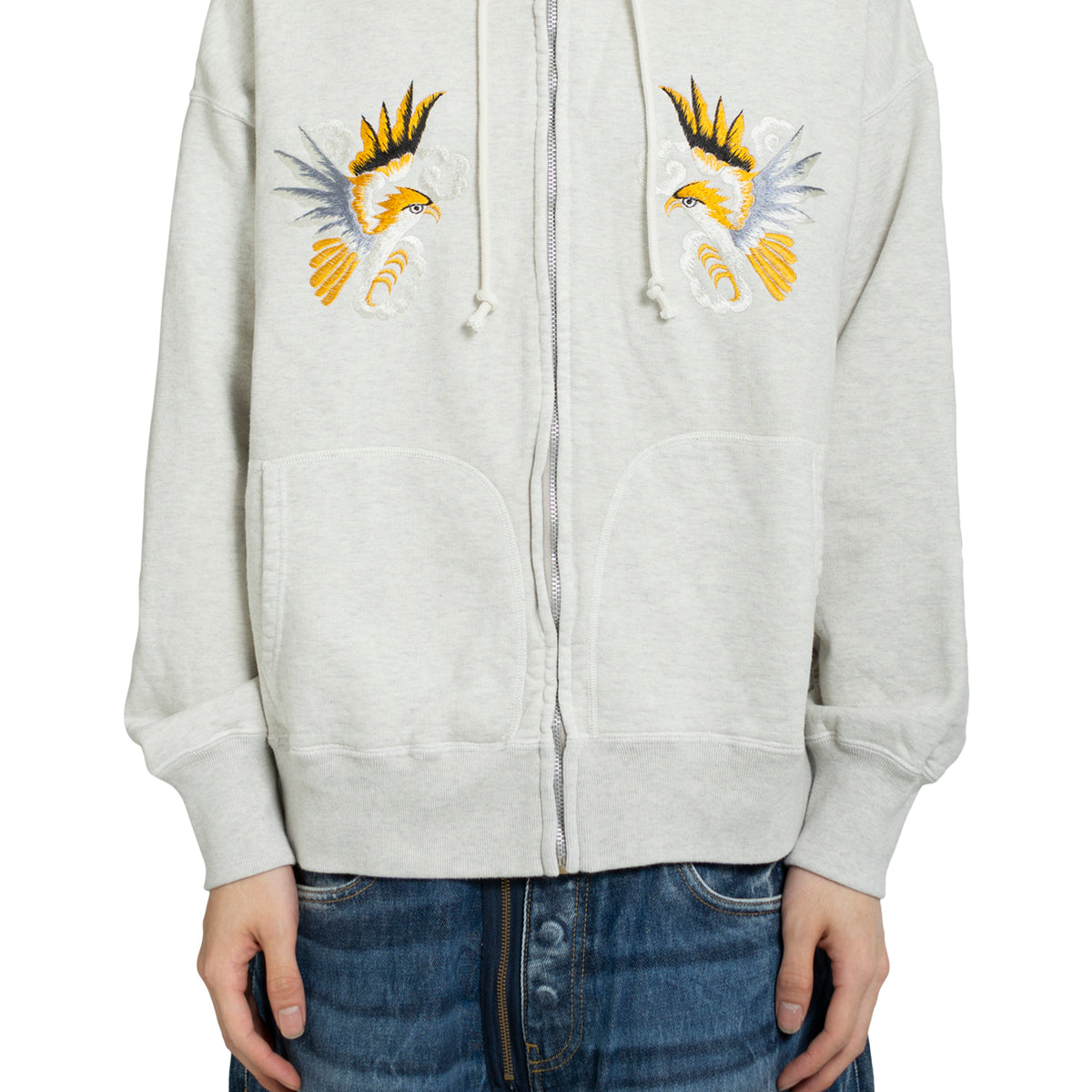 BOW WOW FW25 SUKAJAN EMB ZIP HOODIE AGED / AGED OATMEAL - NUBIAN