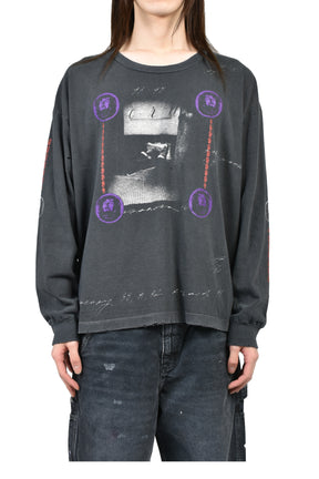 BATHROOM STALL LS T-SHIRT / VINTAGE BLK