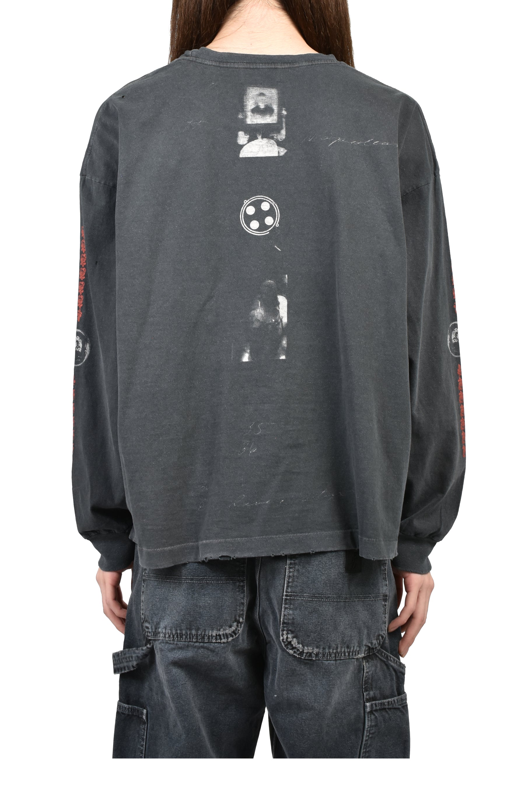 BATHROOM STALL LS T-SHIRT / VINTAGE BLK