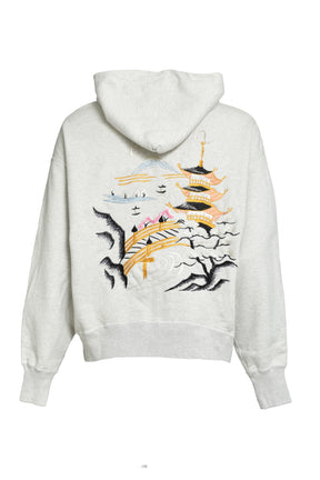 SUKAJAN EMB ZIP HOODIE AGED / AGED OATMEAL